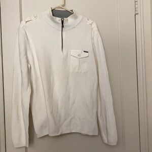 Express white zip sweater size: L